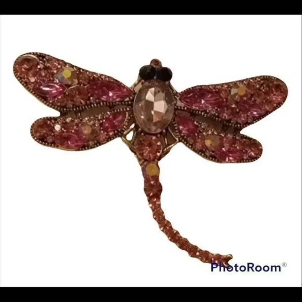 Crystal Vintage Dragonfly Brooches for Women Large Insect Brooch NWBOX